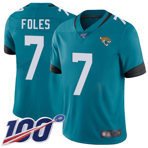 Jacksonville Jaguars #7 Nick Foles Teal Green Alternate Youth Stitched NFL 100th Season Vapor Limited Jersey->youth nfl jersey->Youth Jersey